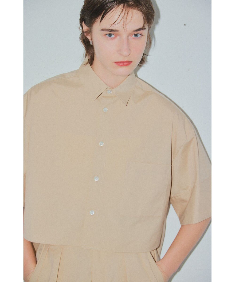 NAVE 【ReNAVE・セットアップ可/洗える/接触冷感/UVケア】コットンポリブロード クロップドシャツ 