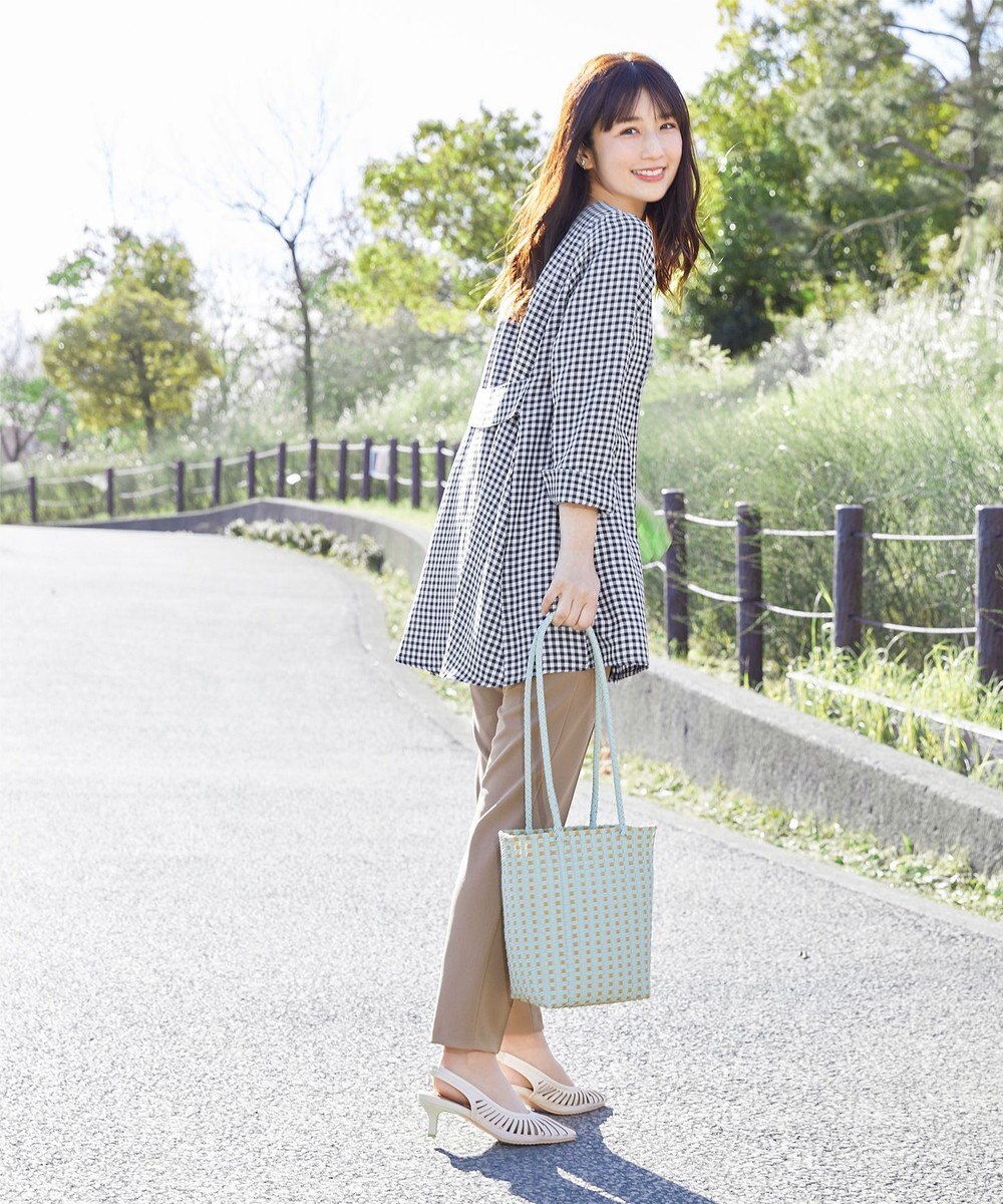 Tiaclasse 【安田美沙子さん着用・日本製・洗える】ジョーゼットピンタックテーパードパンツ 