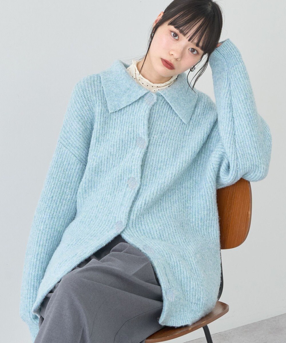 earth music&ecology 襟付きニットアウター 