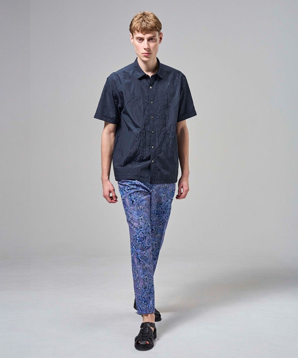 JOSEPH HOMME 【新素材】ランダムプリーツワッシャー　レギュラーカラー半袖シャツ 