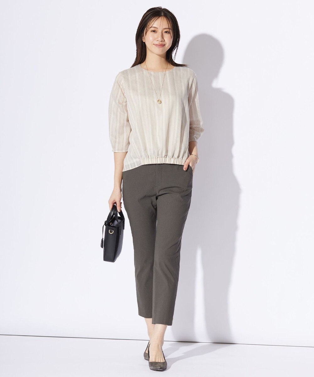 J.PRESS LADIES 【WEB限定カラーあり・洗える】セルロースリネンストレッチ テーパード パンツ 