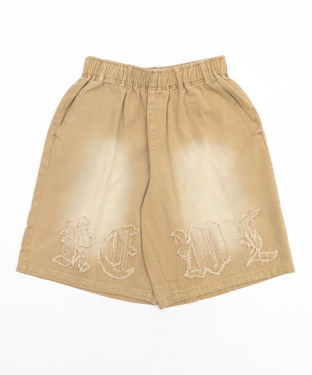 WEGO ツイルブラスト加工ワイドショートパンツ 