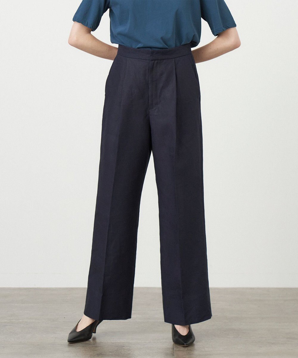 ATON LINEN WEATHER | タックパンツ 