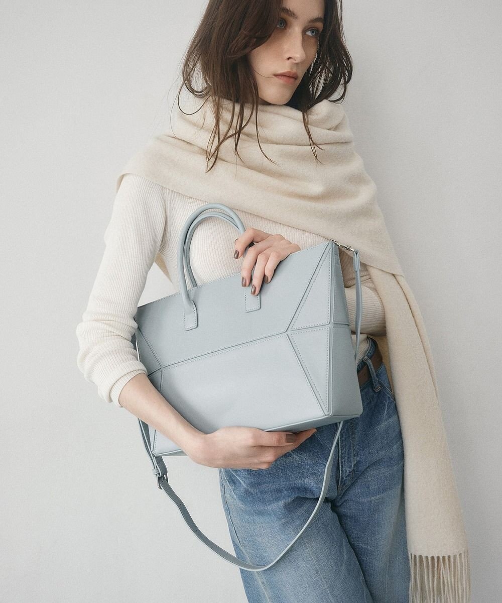 TOPKAPI 【TREASURE TOPKAPI】フェイクレザー ジオメトリック ショルダー付 トートバッグ 