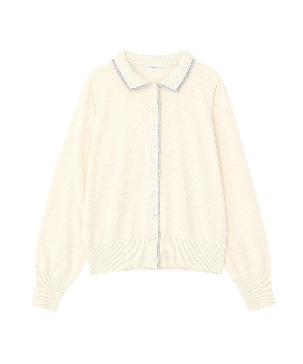 Green Parks ここちニット衿付き配色プルオーバー 
