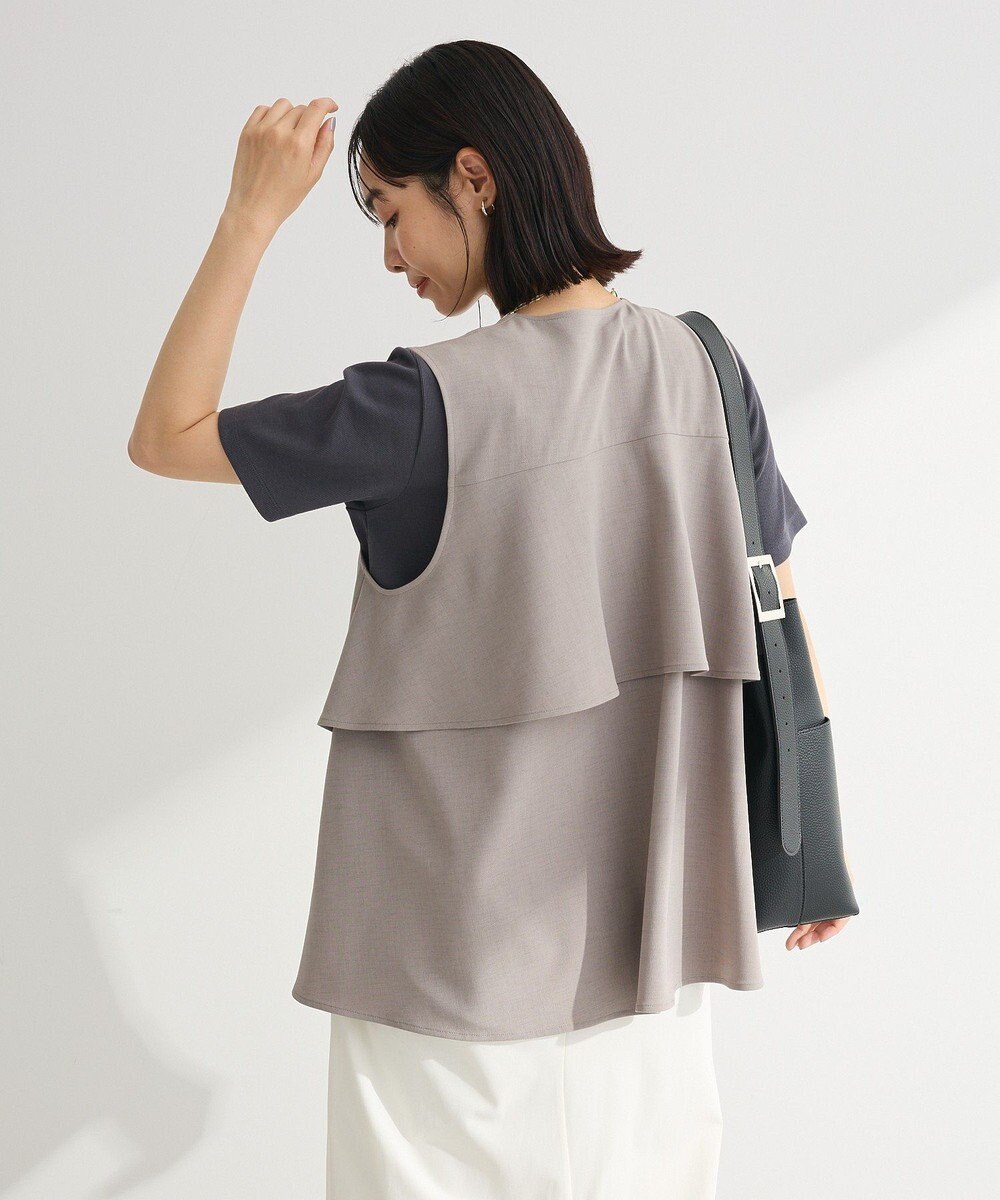 Green Parks イージーケアバックフリルジレ 