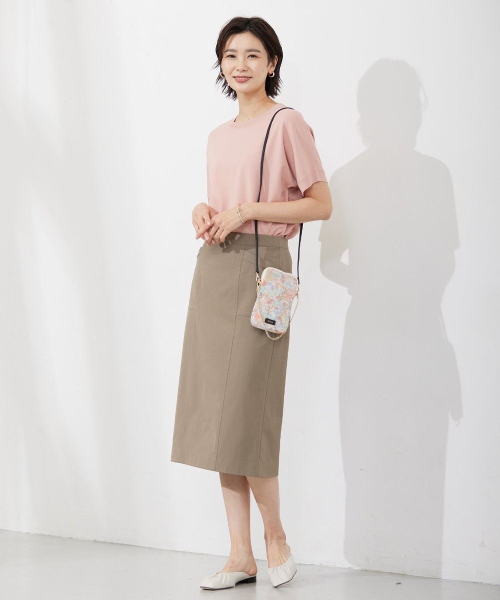 J.PRESS LADIES 【洗える・吸水速乾】コットン麻シェルドライ ナロー スカート 