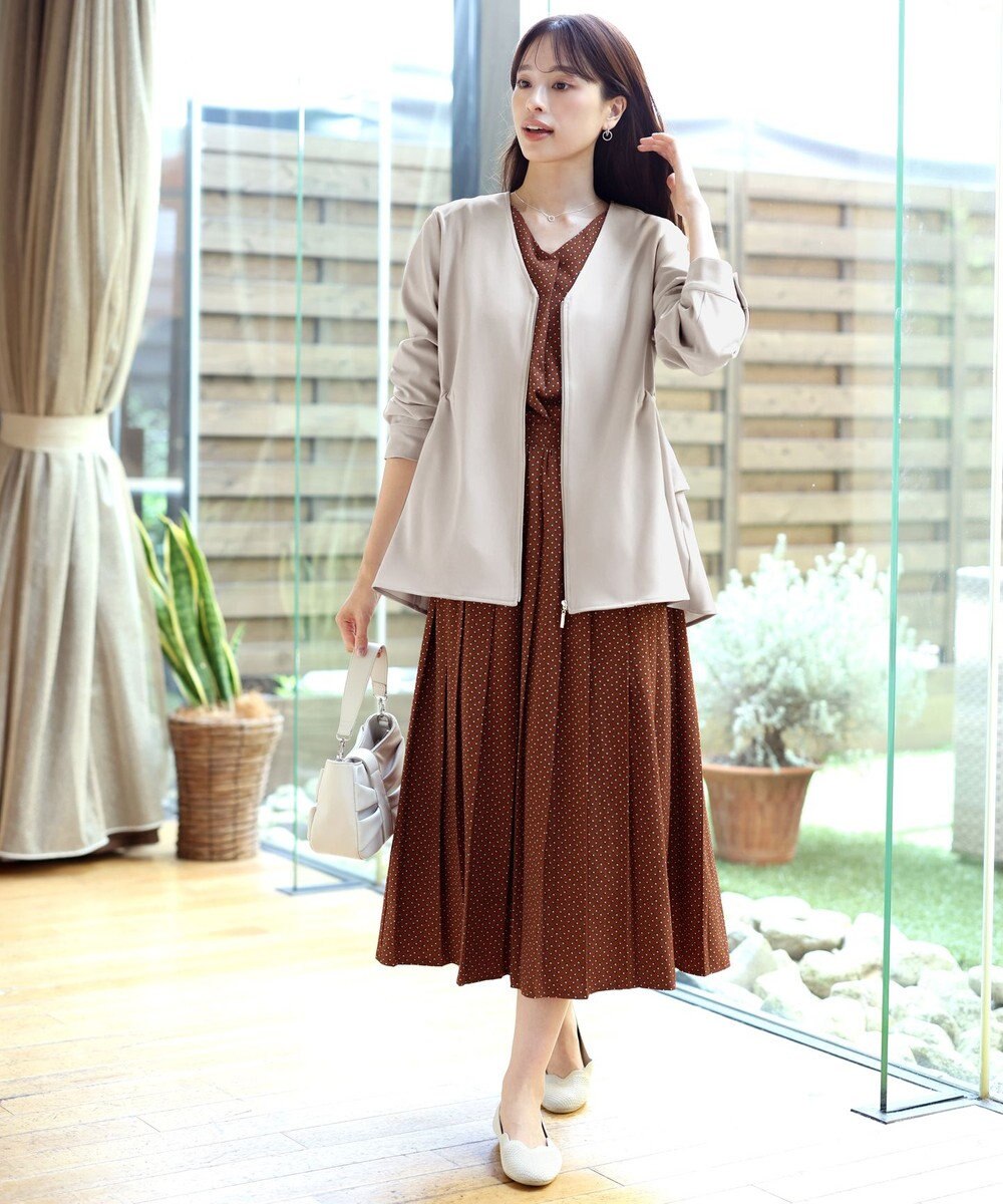 Tiaclasse 【洗える・新色追加】パフスリーブプリーツワンピース 