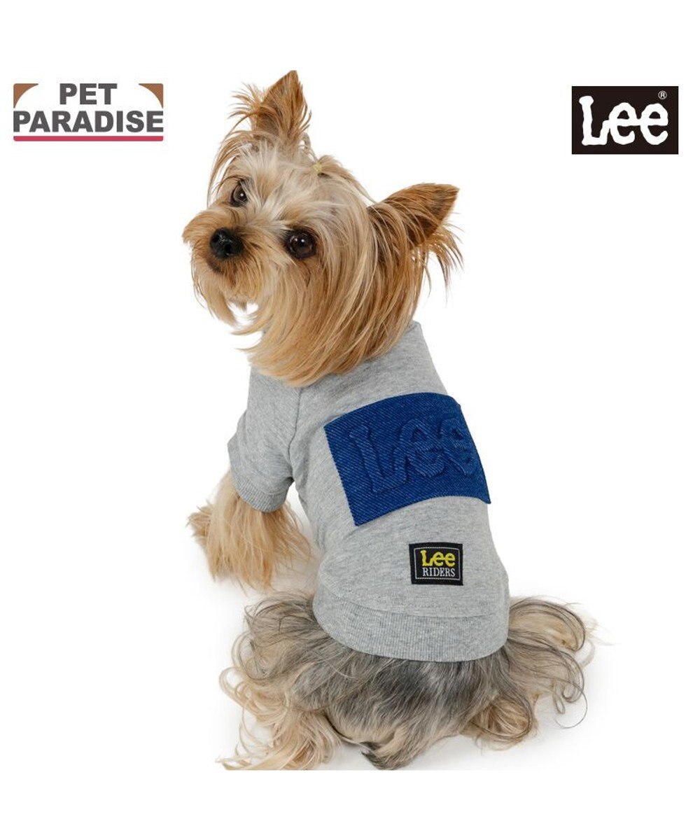 PET PARADISE Lee エンボス ロゴ Ｔシャツ 《グレー》 小型犬 