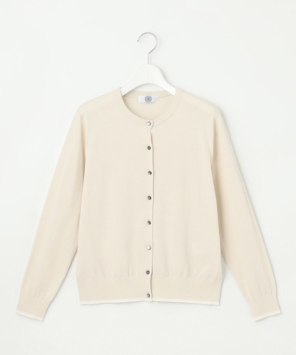 J.PRESS LADIES BASIC HT COTTON クルーネック カーディガン 