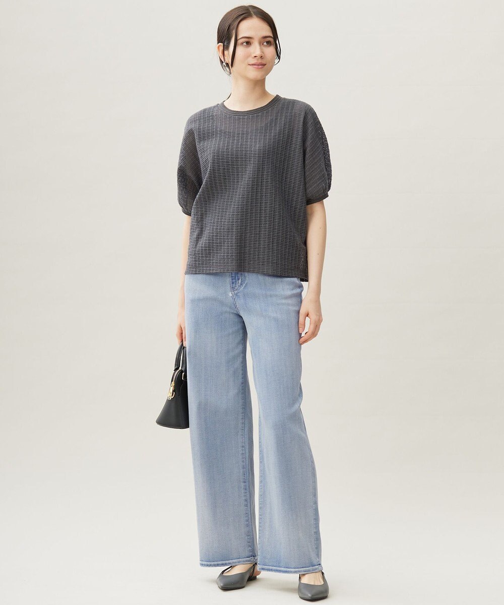 自由区 【カタログ掲載・洗える】チェックジャカード カットソー 