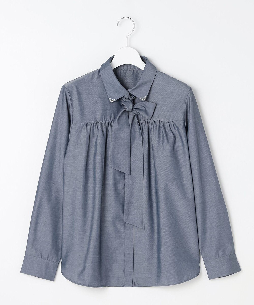 ANY SIS L ボウタイ付きビジュー シャツ 