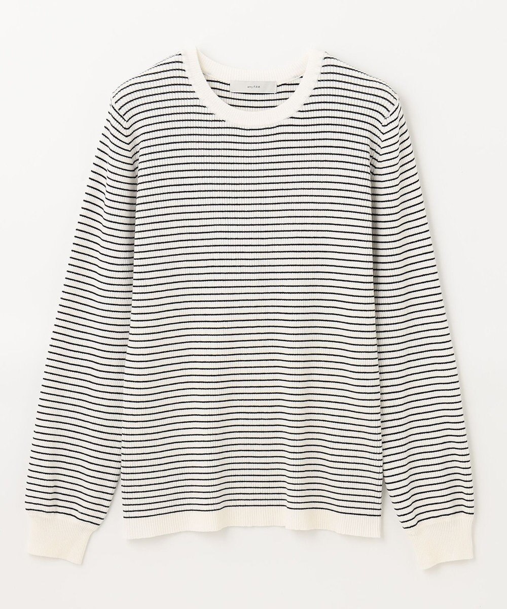 ANY パフスリーブリブニット 