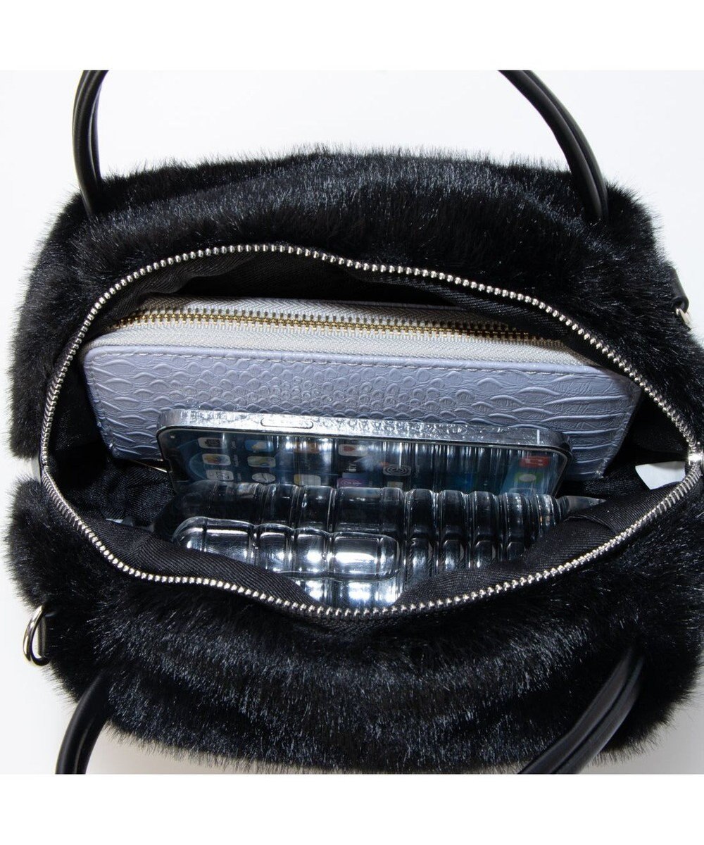 UNBILLION カシュカシュ cachecache / ミンク風エコファー2wayボックストート 