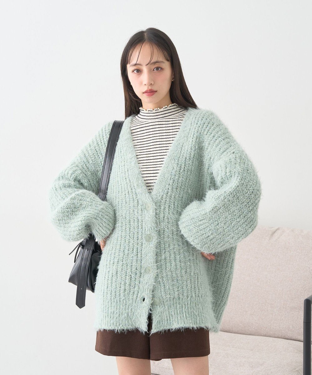 earth music&ecology 【予約】カラーミックスシャギーカーディガン 