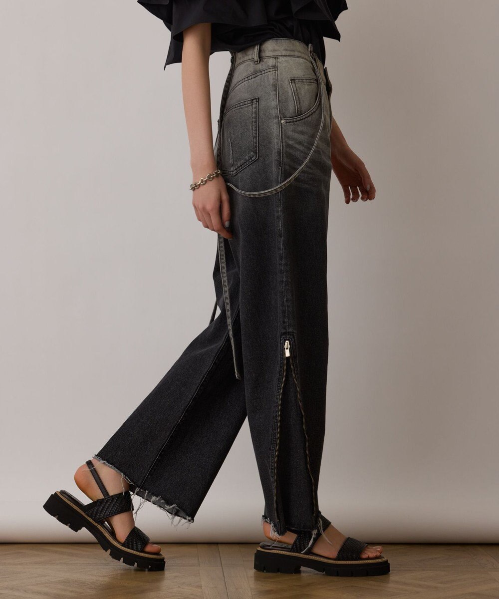 GRACE CONTINENTAL サス付zipデニムパンツ 