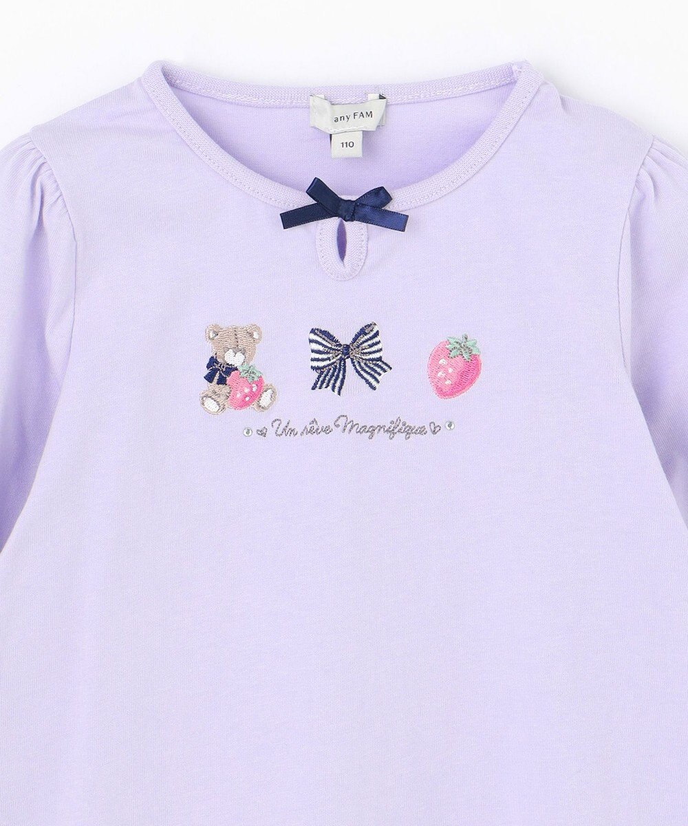 ANY KIDS テディベリー刺繍 長袖Tシャツ 