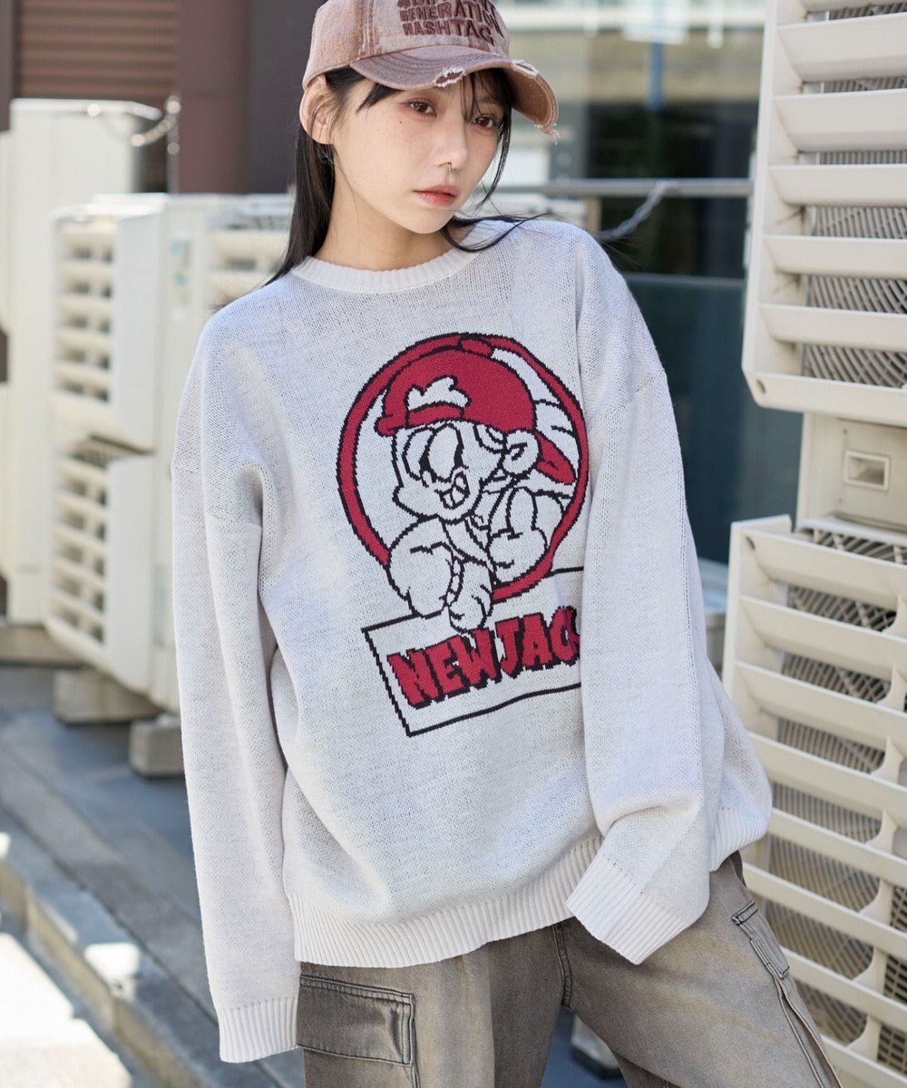 WEGO 【ユニセックス着用ITEM/MLサイズ展開】別注NEW　JACKジャガードニットプルオーバー 