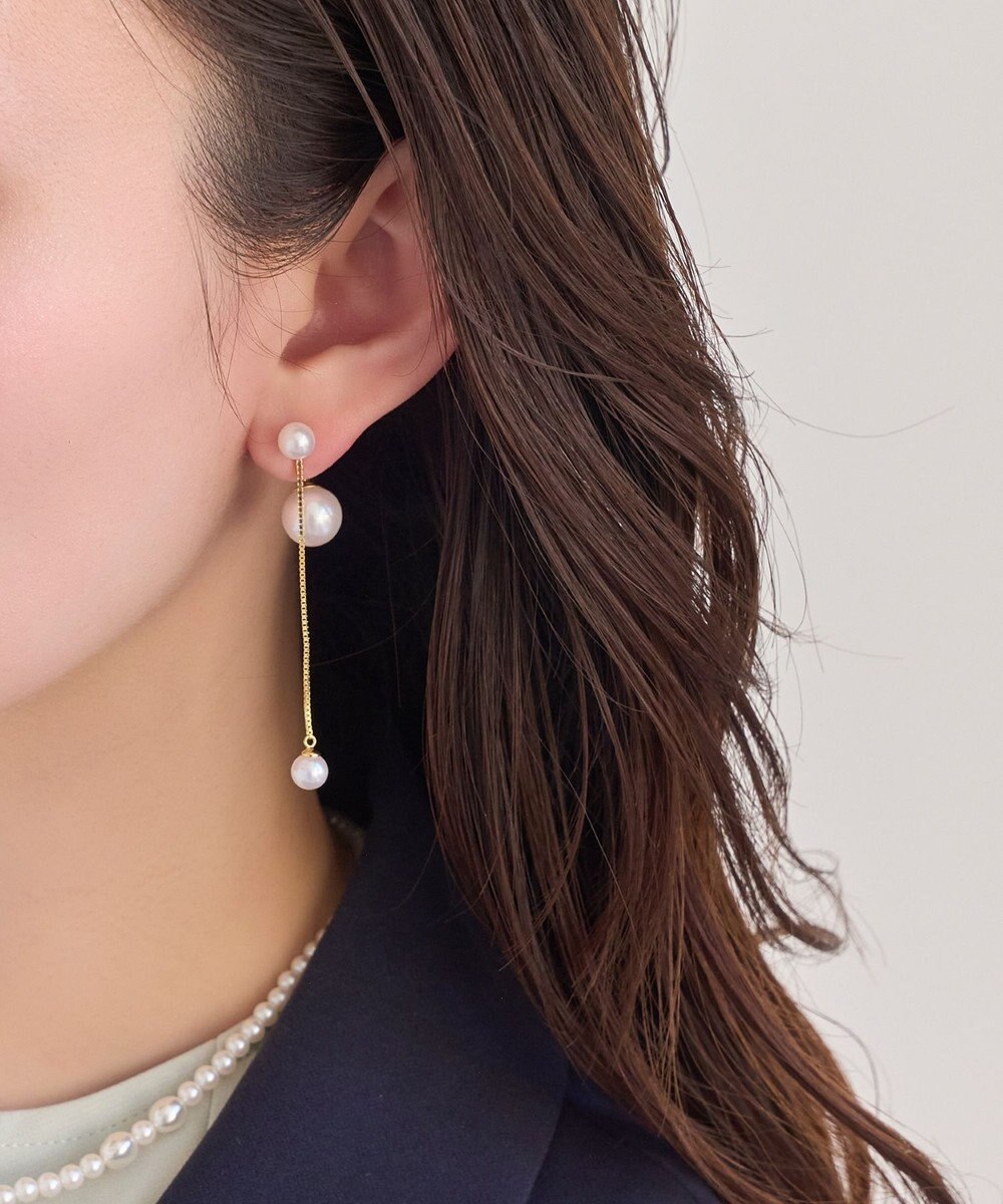 Phoebe ロングバックモチーフイヤリング　パール 