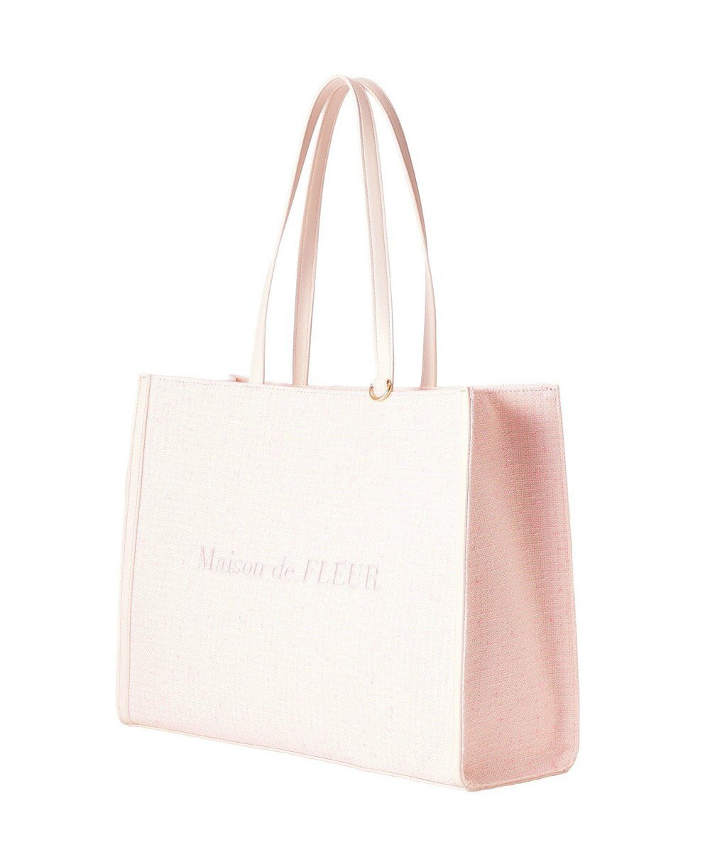 Maison de FLEUR ツイードキャリーオントートバッグ 