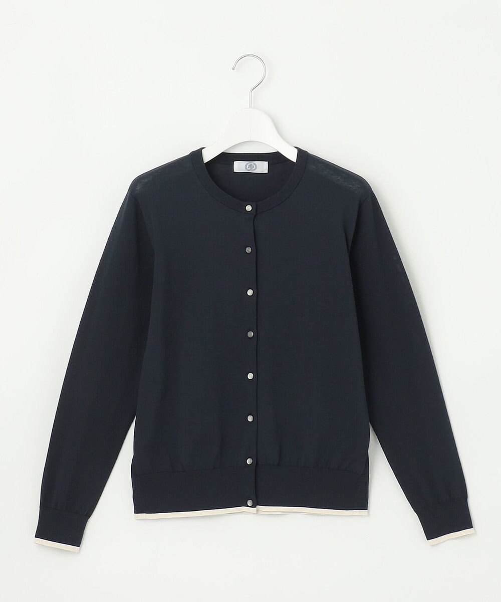 J.PRESS LADIES BASIC HT COTTON クルーネック カーディガン 