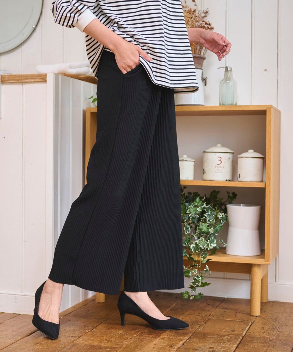 WEGO 【WEB限定/2025年秋冬新作/裾カットOK！自分サイズに調整可能/ウエストゴム/しわになりにくい/】カットプリーツパンツ 