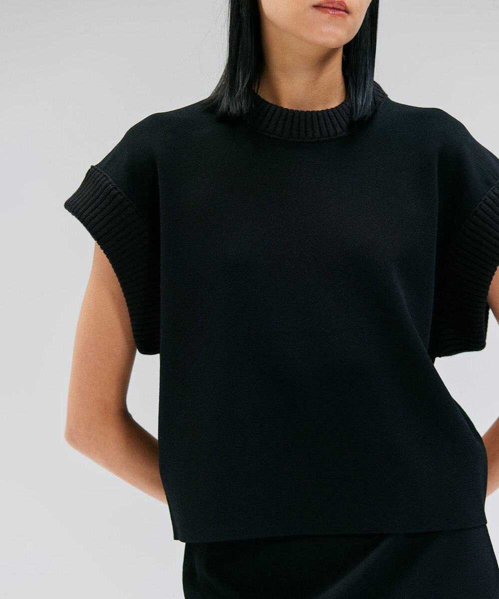 BEIGE， 【洗える・Oggi 11月号掲載】LAURA / ドライタッチ異素材リブニット 