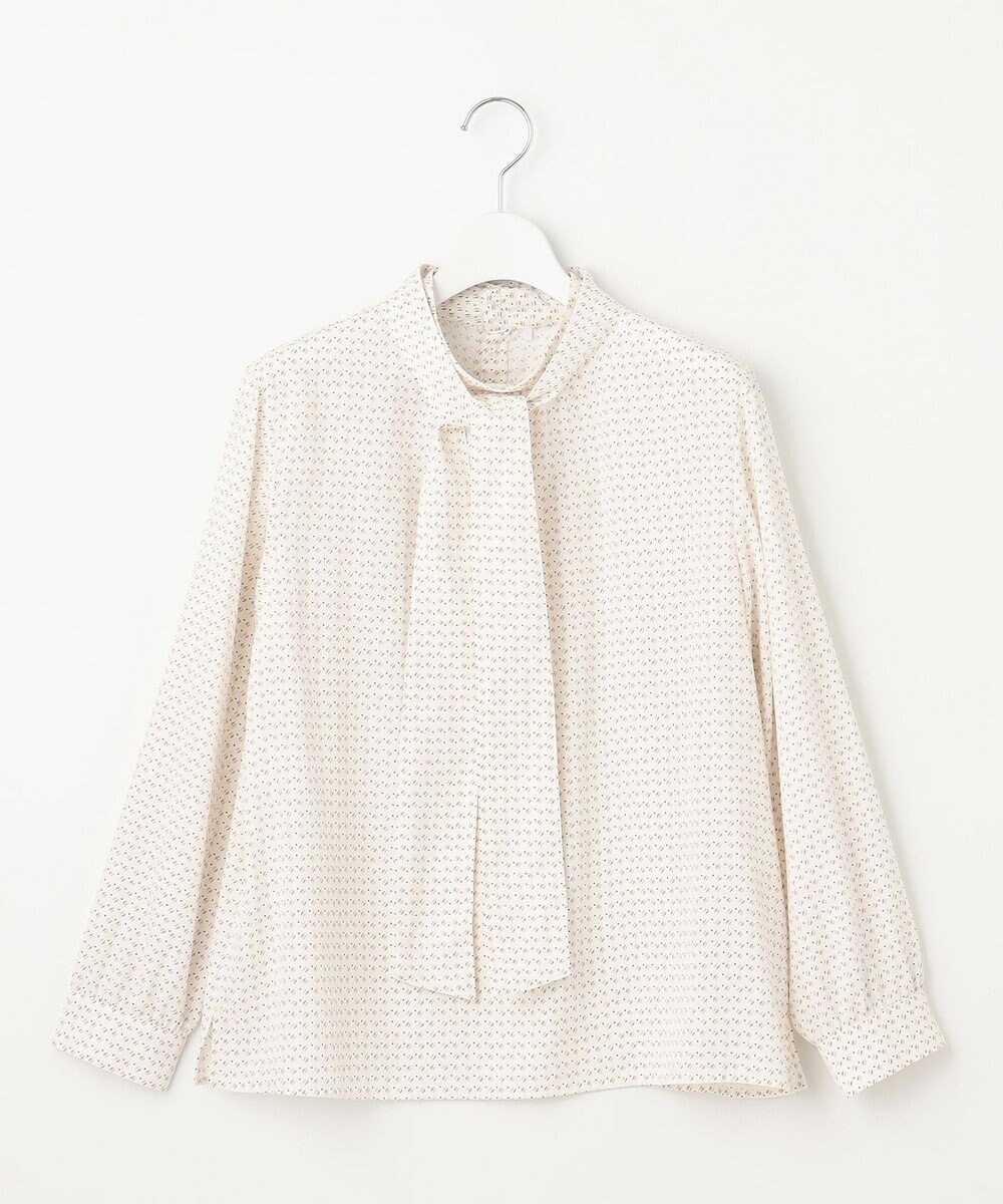 J.PRESS LADIES 【洗える】ポリエステルスエード変形ドットプリント ブラウス 