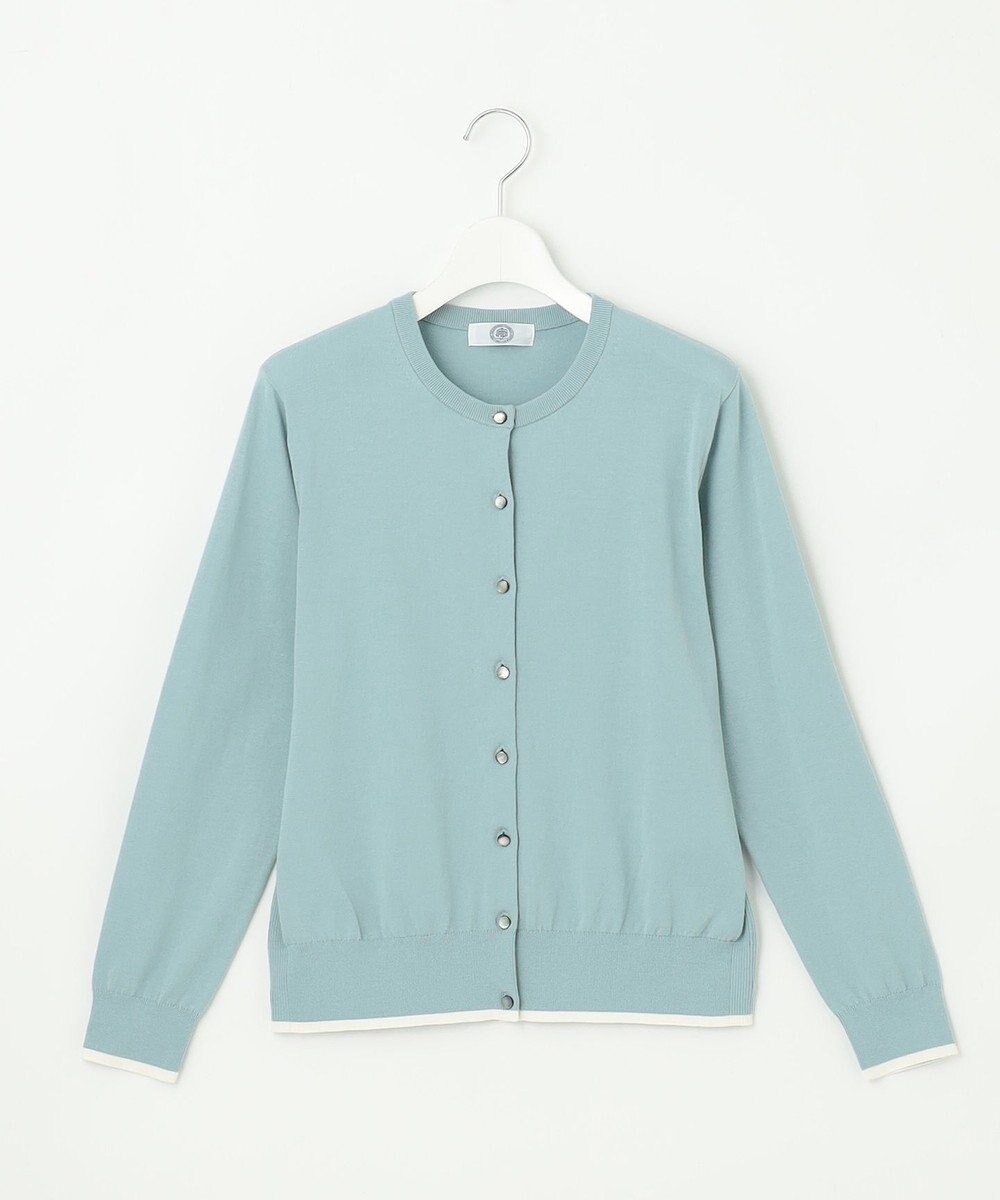 J.PRESS LADIES BASIC HT COTTON クルーネック カーディガン 