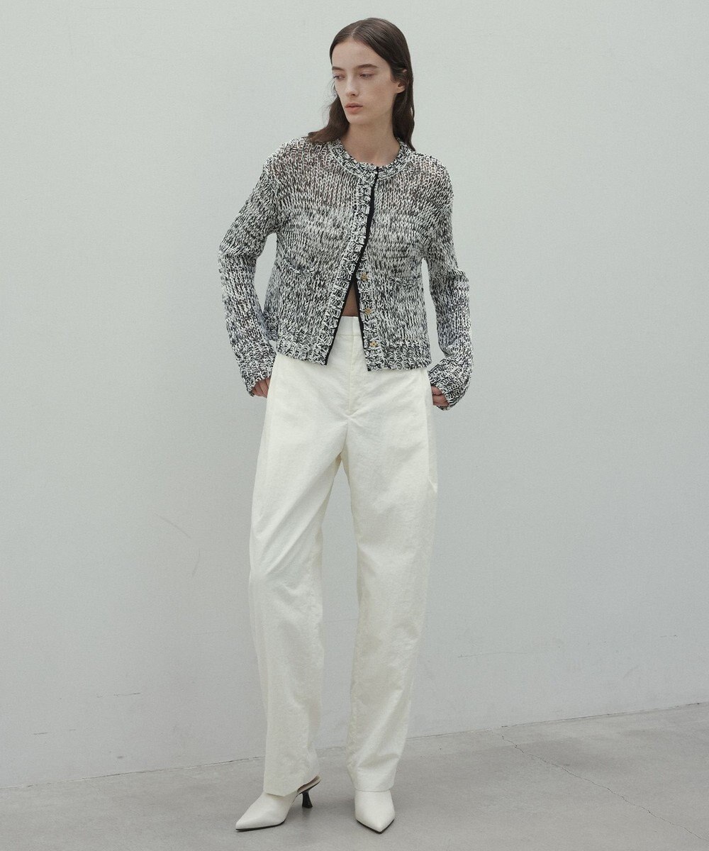 BEIGE， 【洗える】CROCUS / カービーシルエットタックパンツ 