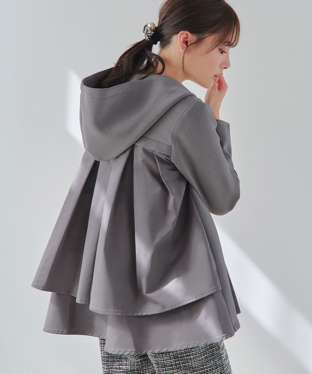 Tiaclasse 【洗える】異素材ドッキングフーディー 