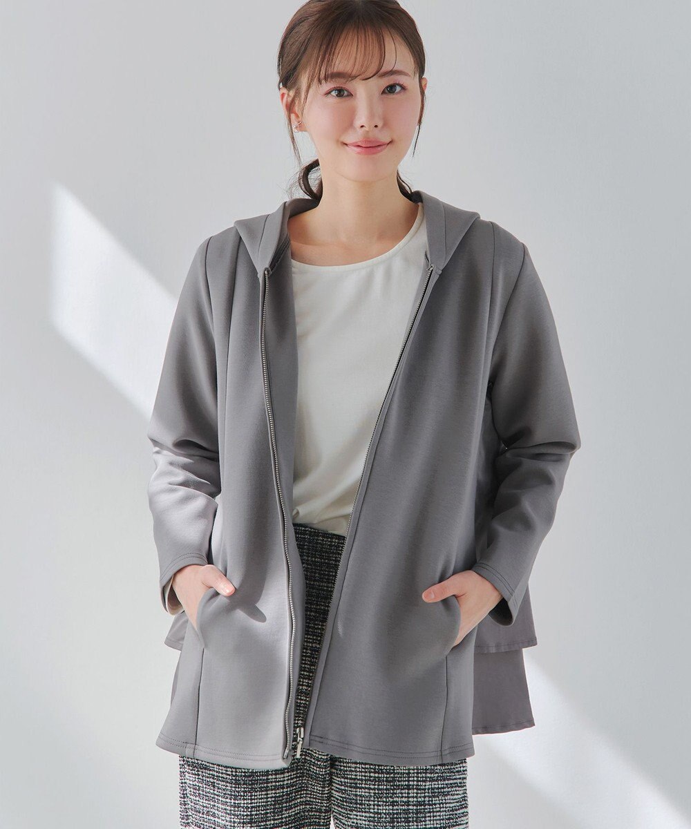 Tiaclasse 【洗える】異素材ドッキングフーディー 