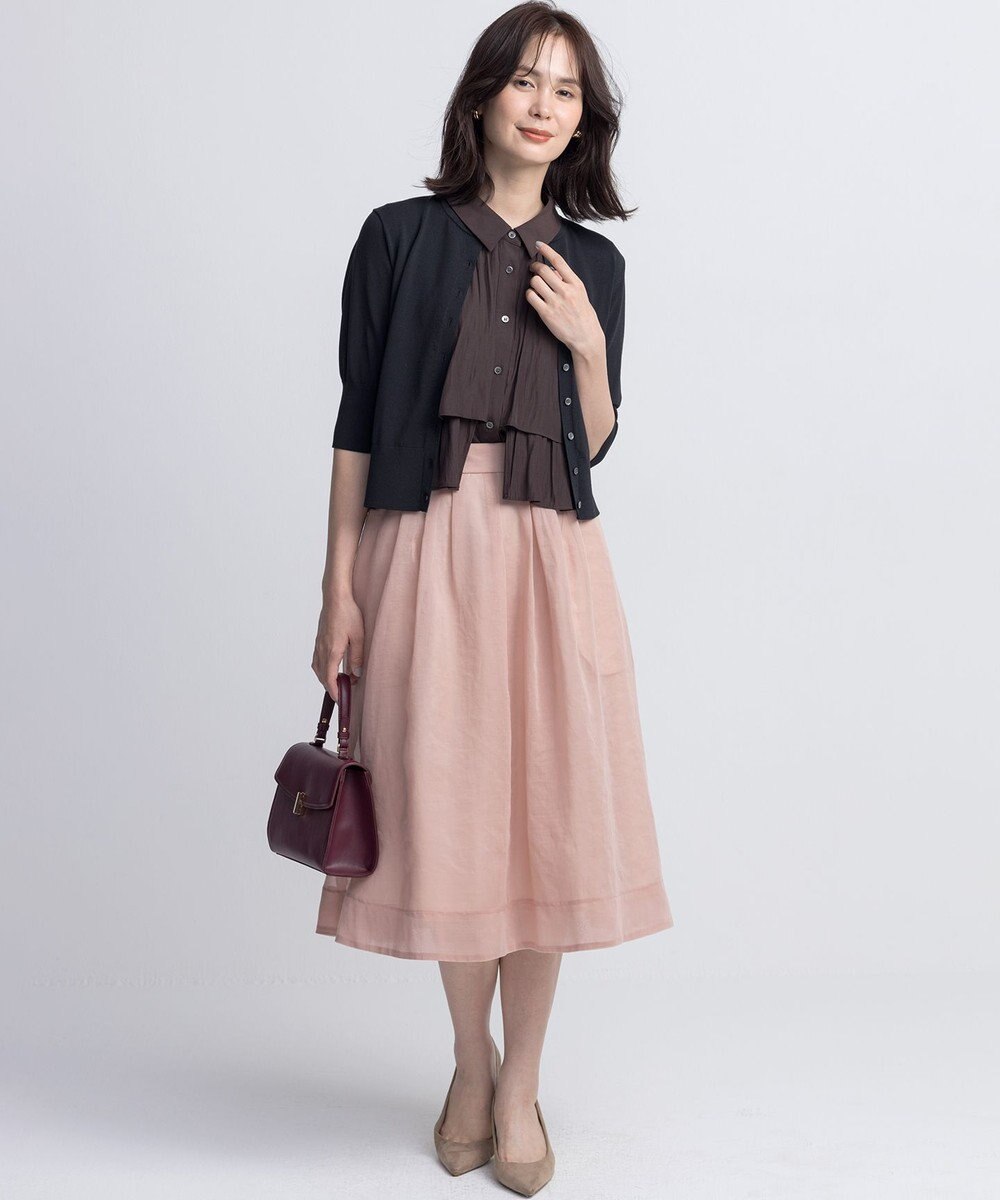 組曲 L ドライタッチ 5分袖カーディガン 