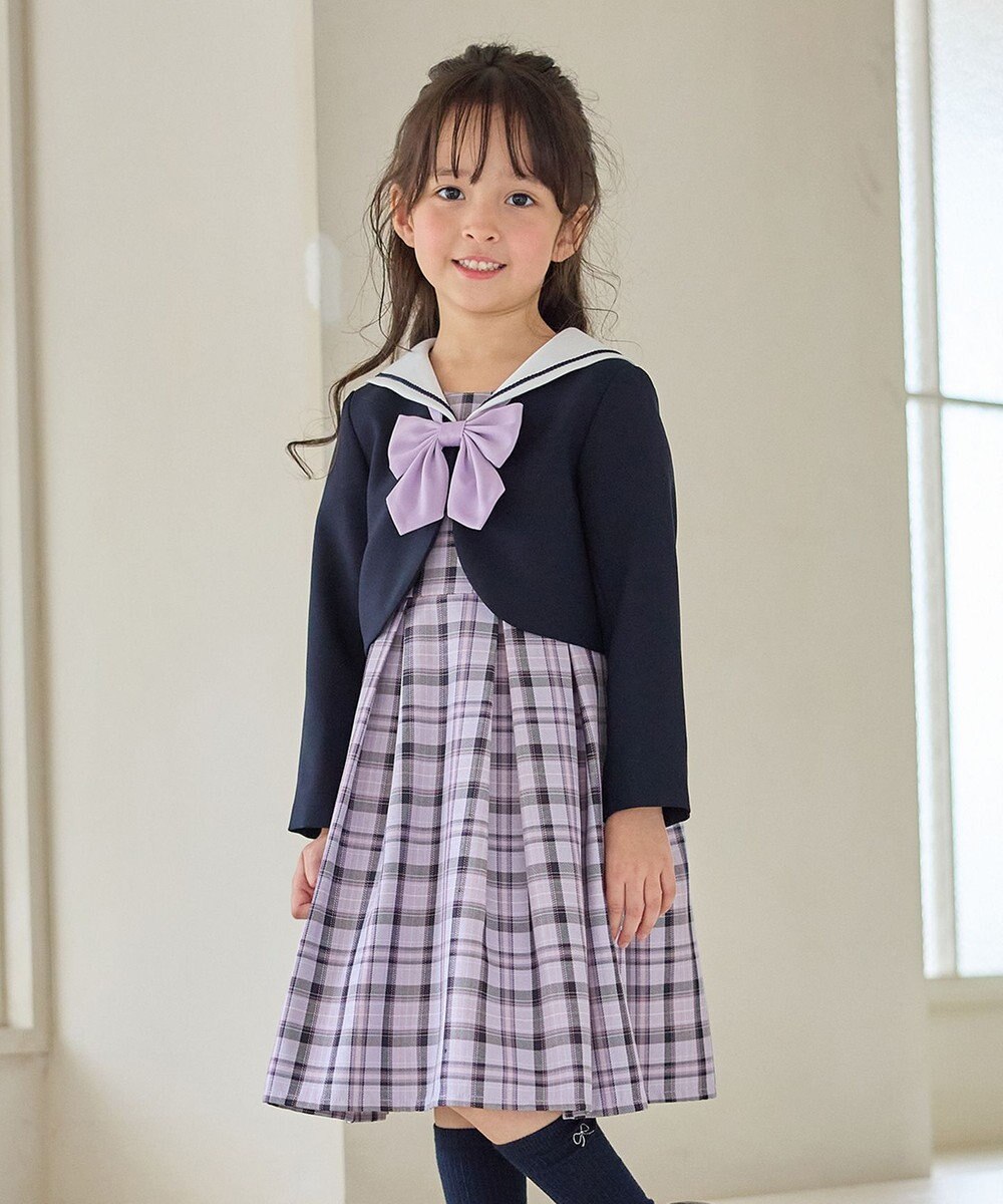 ANY KIDS 【2点セット】セーラージャケット+チェックワンピース 