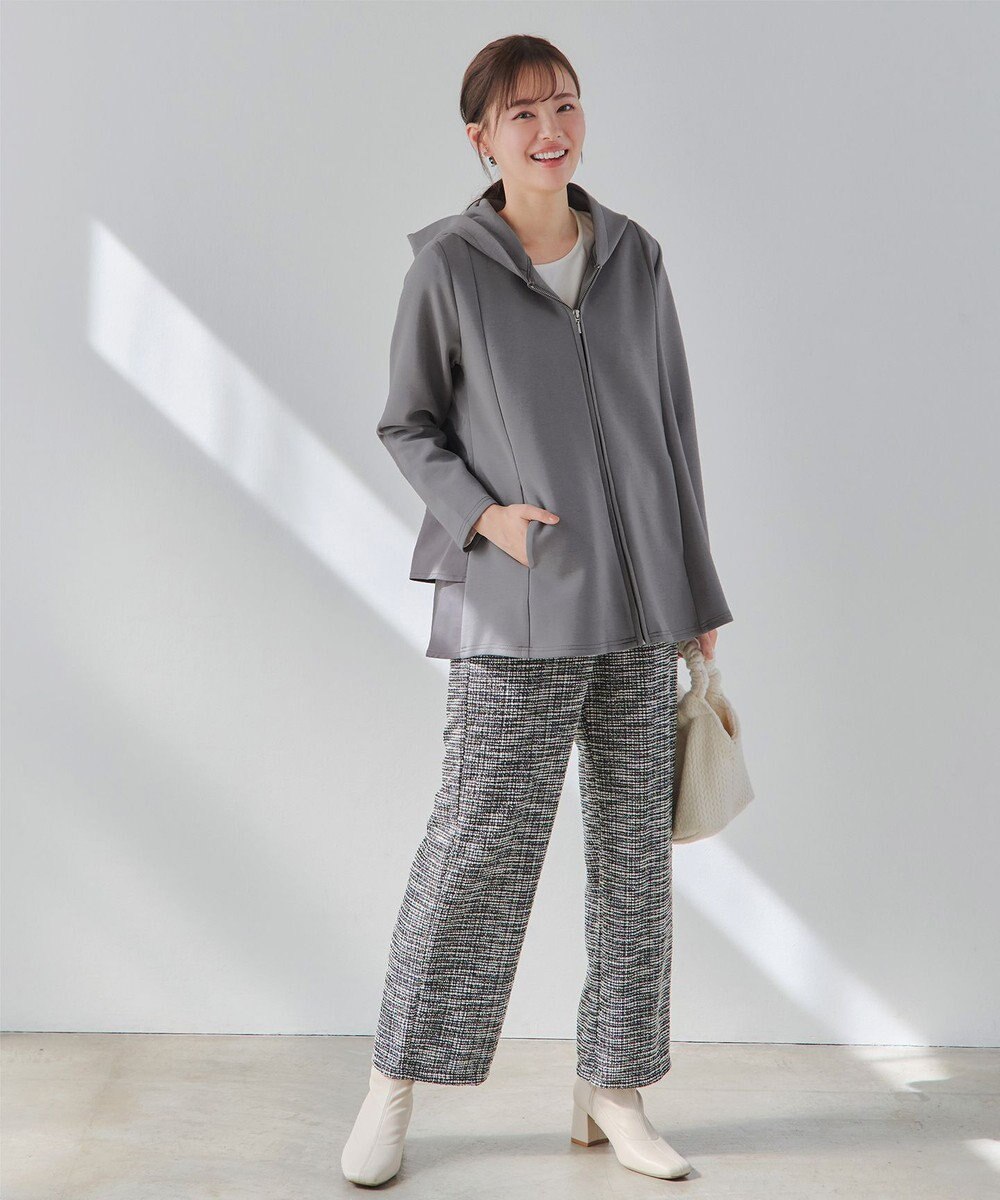 Tiaclasse 【洗える】異素材ドッキングフーディー 