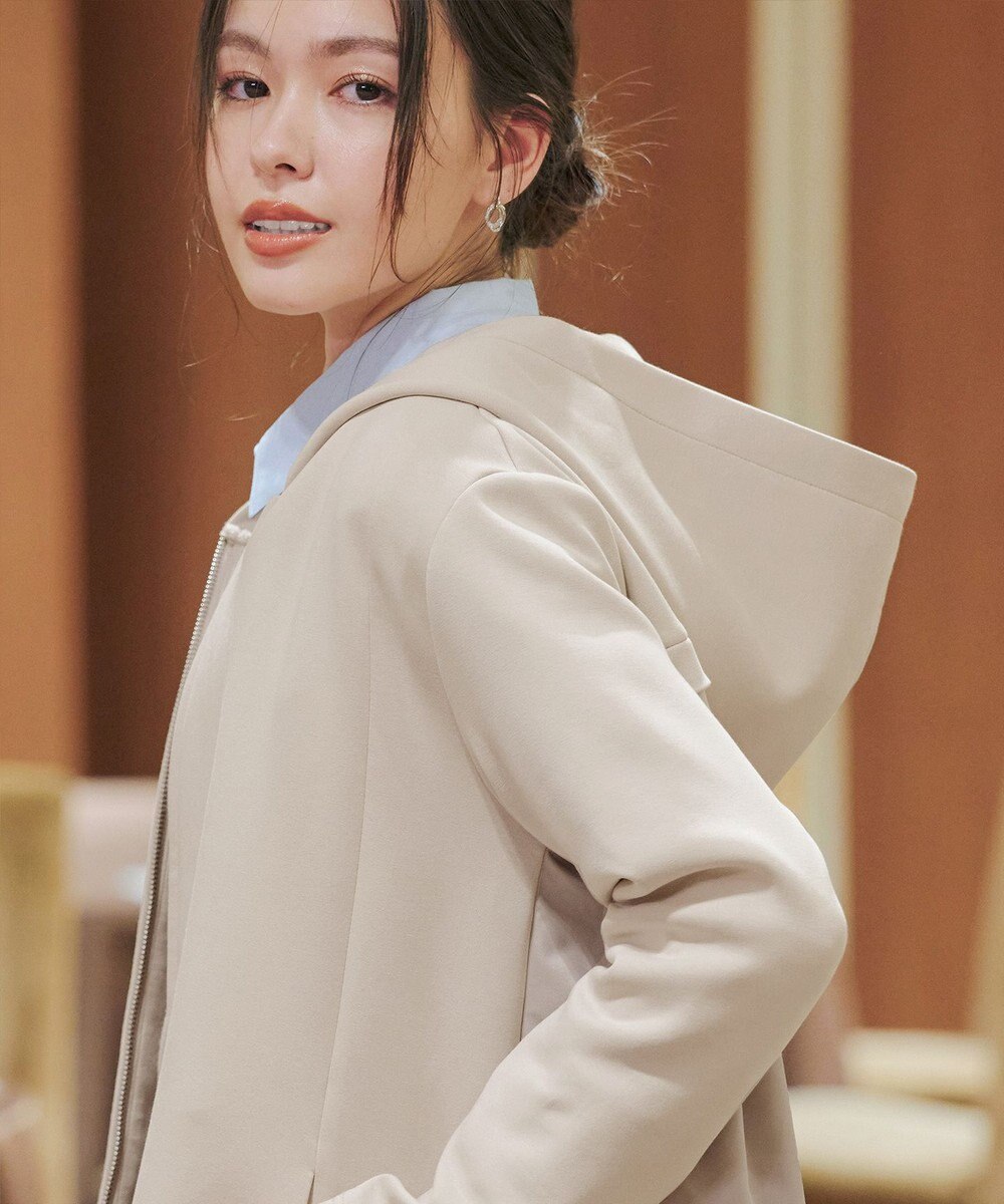 Tiaclasse 【洗える】異素材ドッキングフーディー 