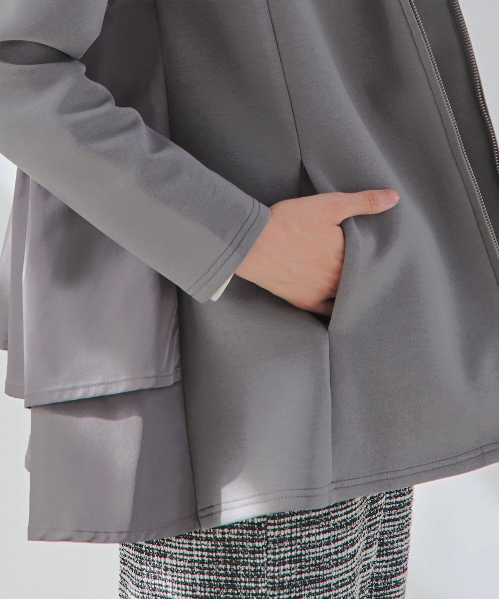 Tiaclasse 【洗える】異素材ドッキングフーディー 