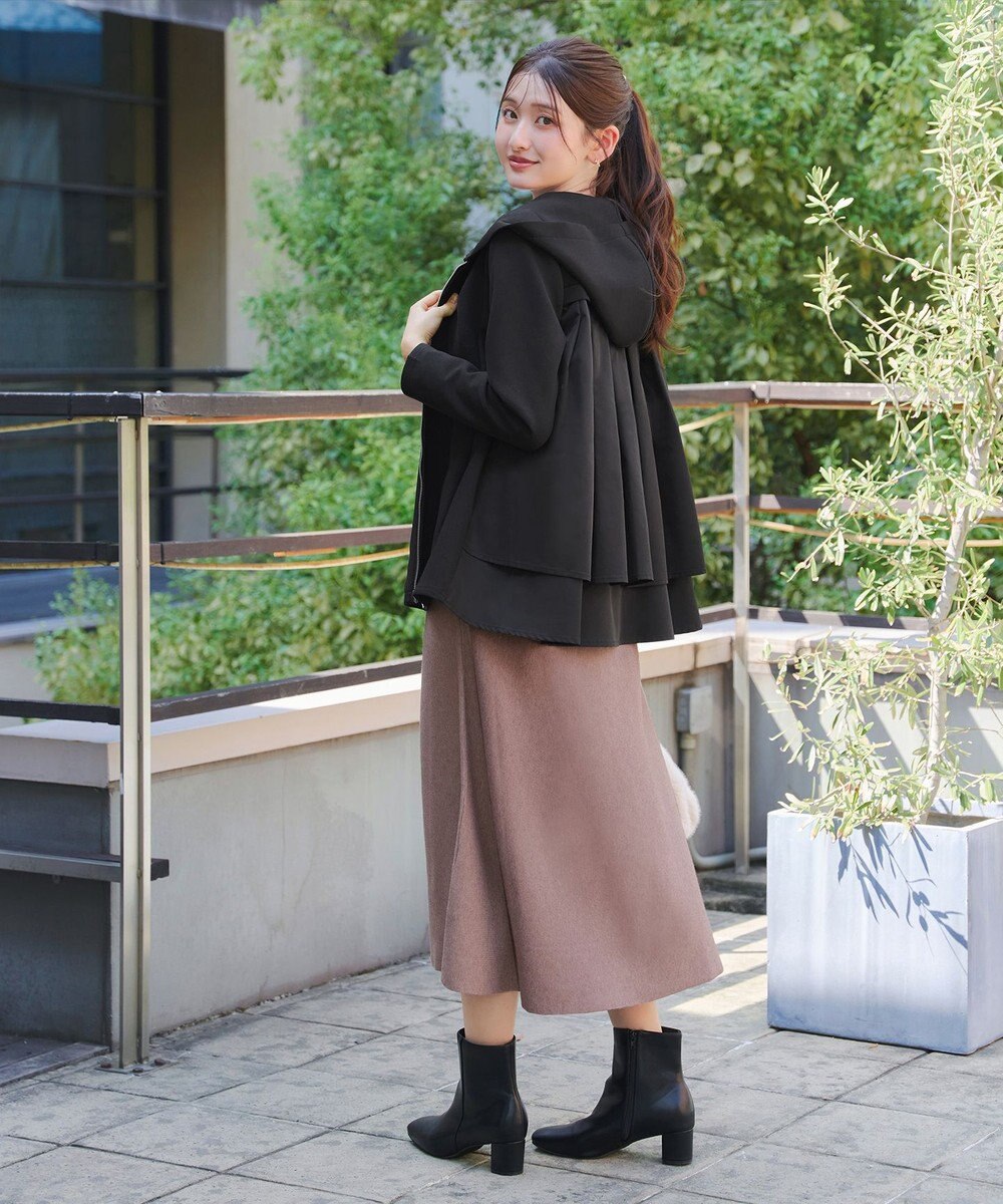 Tiaclasse 【洗える】異素材ドッキングフーディー 