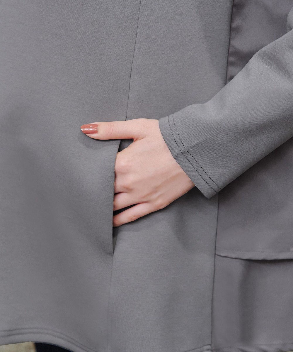 Tiaclasse 【洗える】異素材ドッキングフーディー 