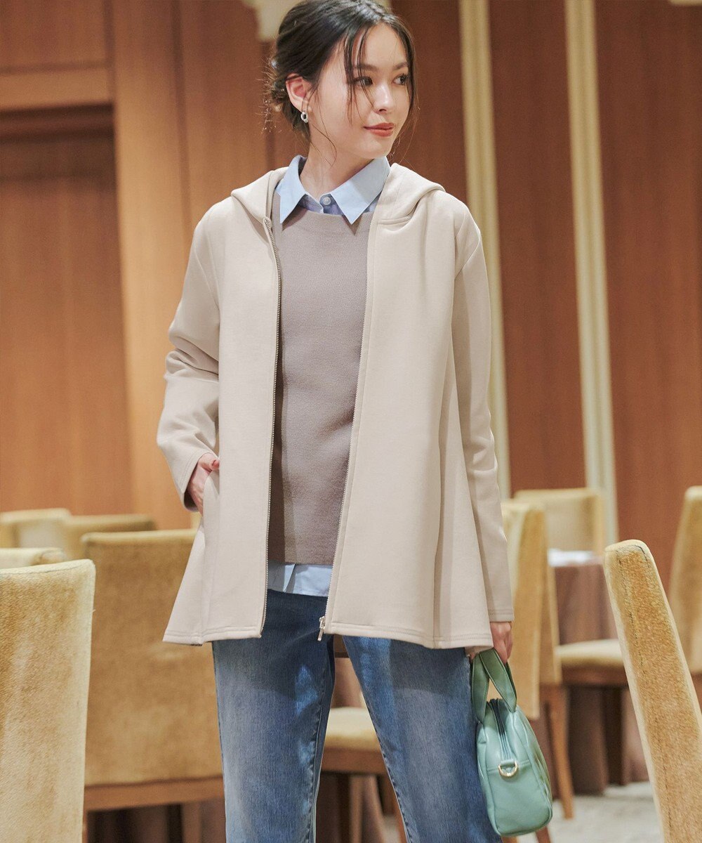 Tiaclasse 【洗える】異素材ドッキングフーディー 