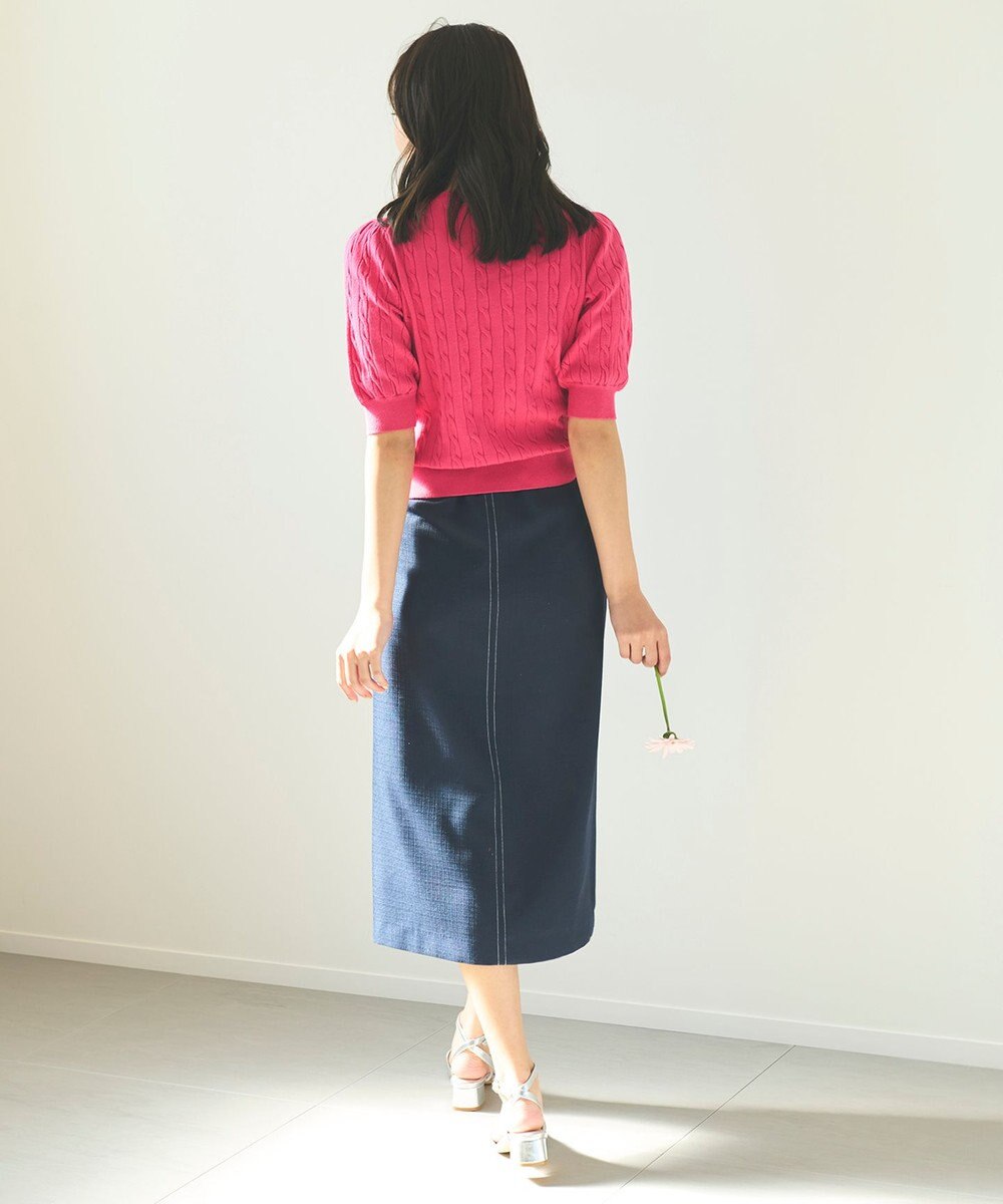 Feroux 【洗える】カラーケーブル ニット 