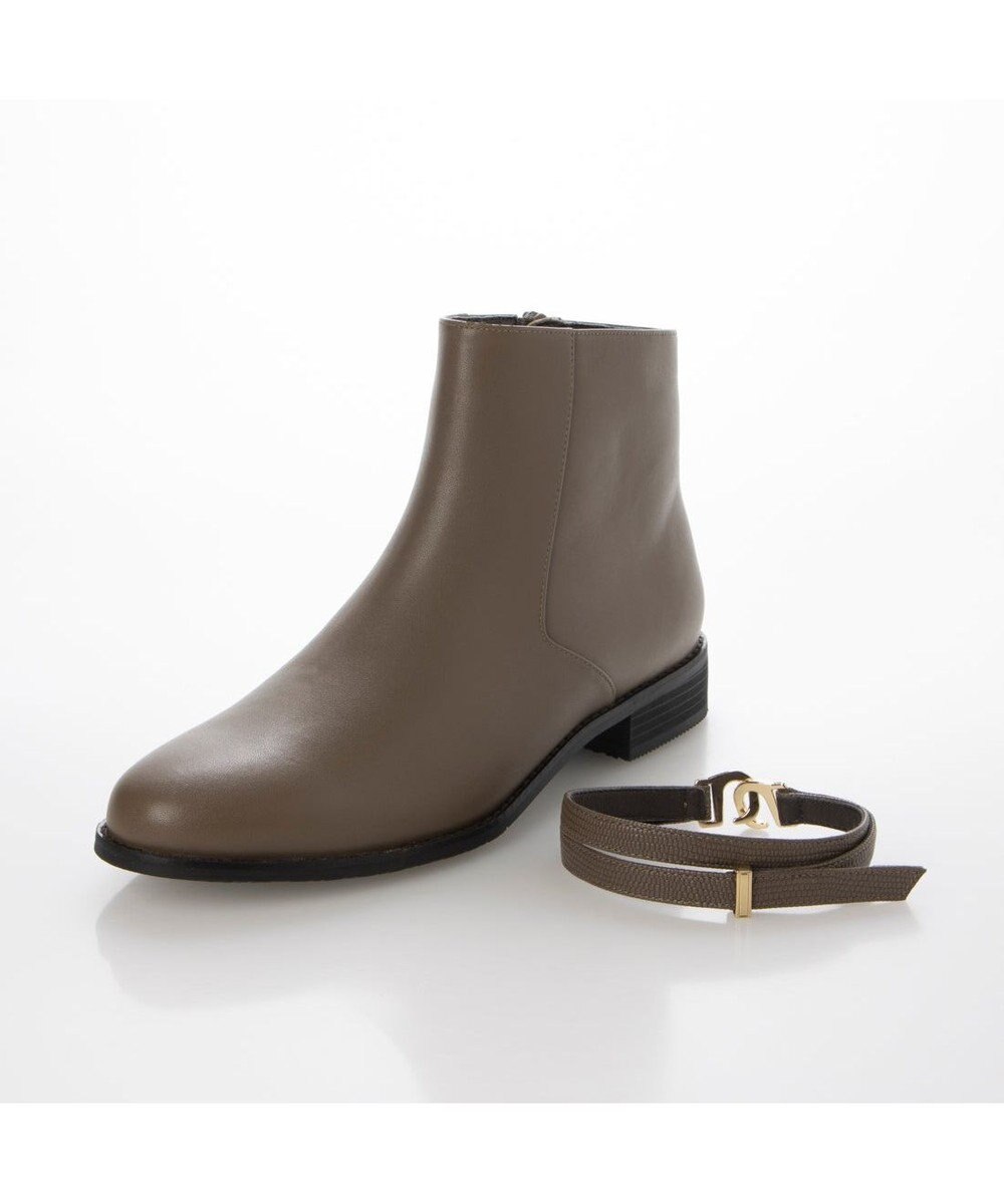 ing <ing>ベルトデザインフラットショートブーツ 