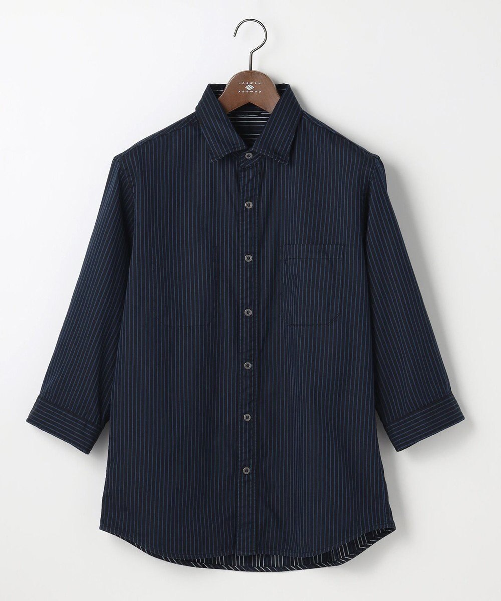JOSEPH ABBOUD 【2WAY・リバーシブル・七分袖】リバーシブルストライプ シャツ 