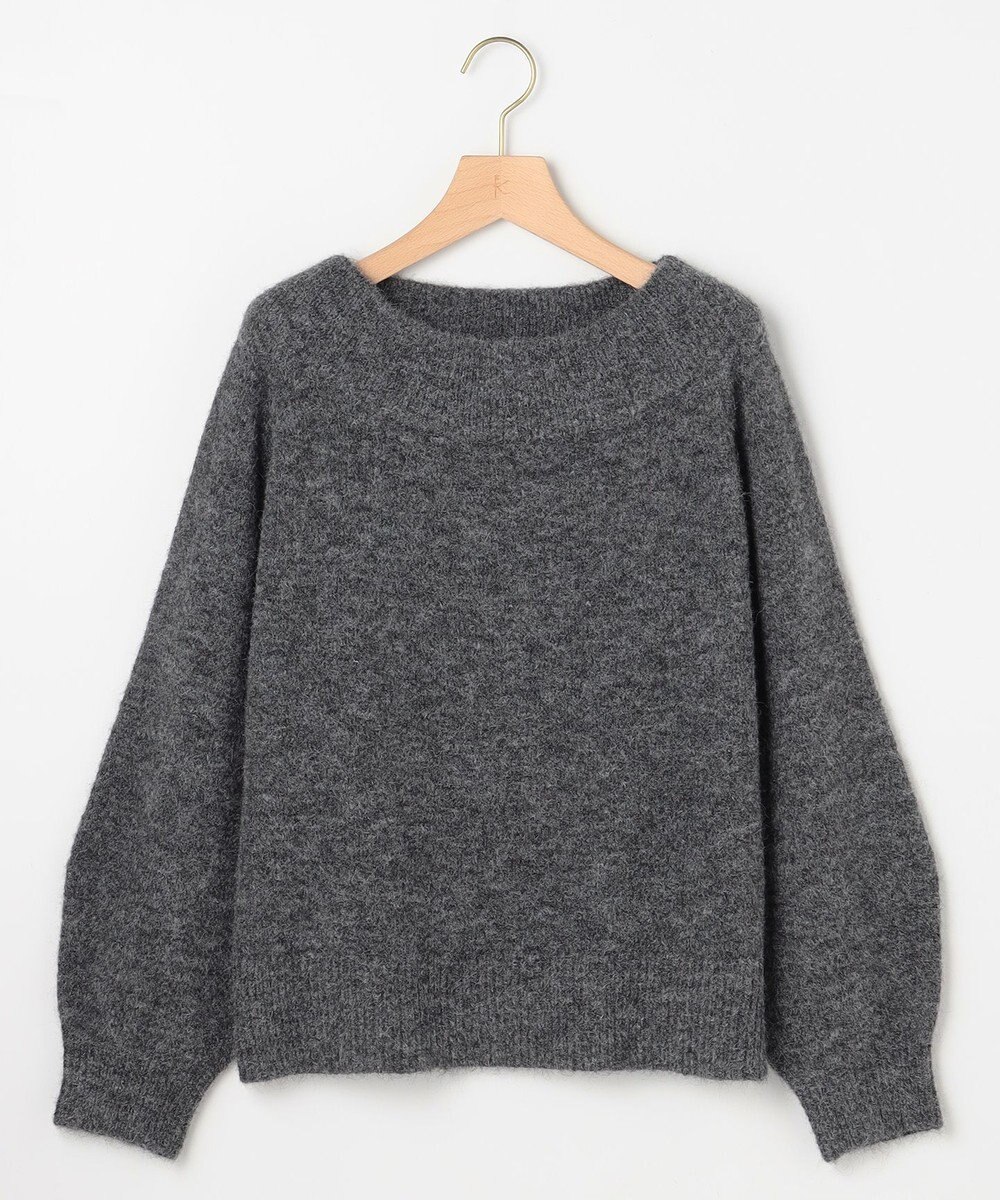 組曲 L へアリーヤーンボートネック ニット 