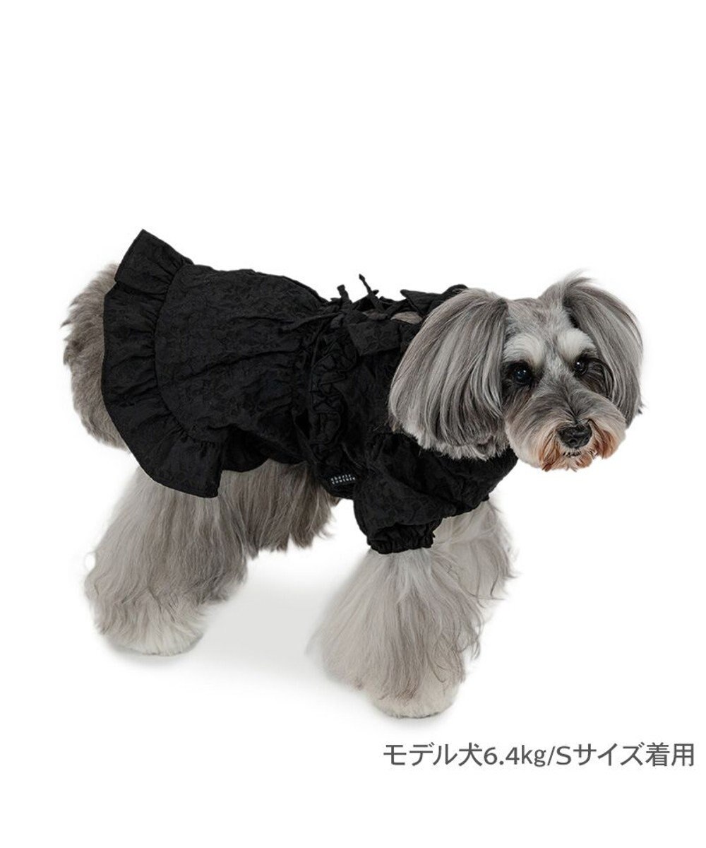 PET PARADISE cherircouture フリルリボン ワンピース 《ブラック》 小型犬 