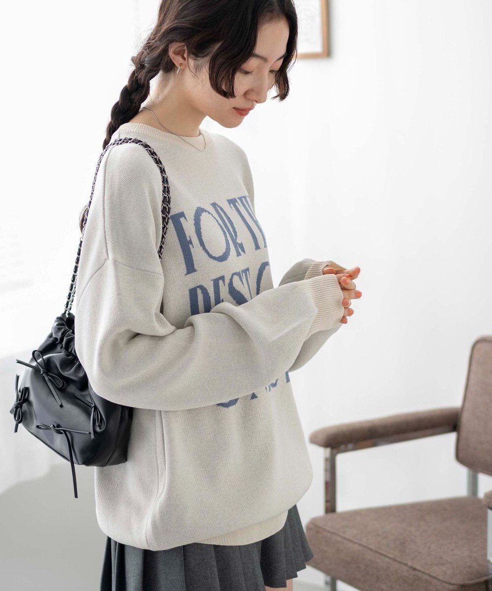 WEGO ロゴジャガードニットプルオーバー 