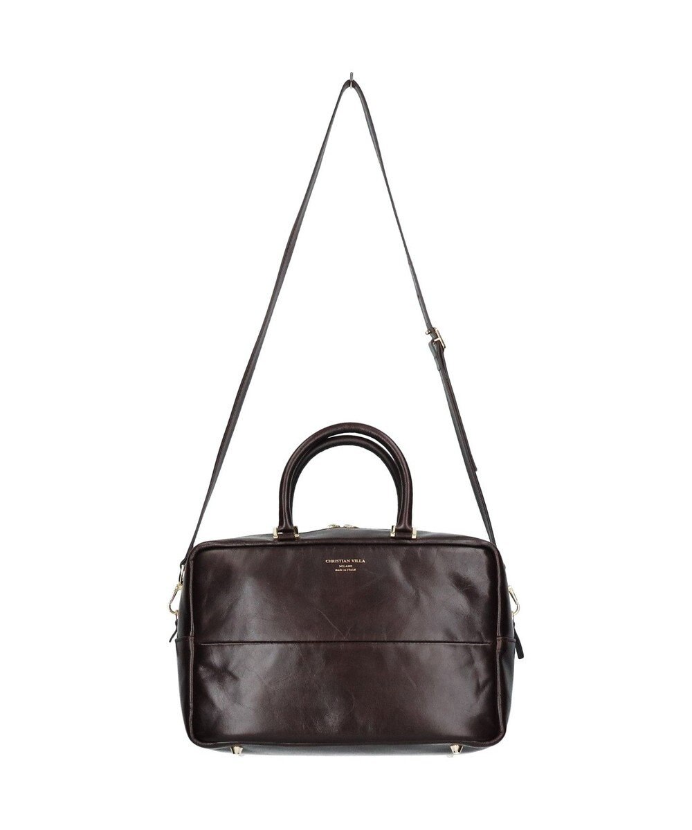 INTER-CHAUSSURES 【CHRISTIAN VILLA】ボックスシルエットレザーハンドバッグ 