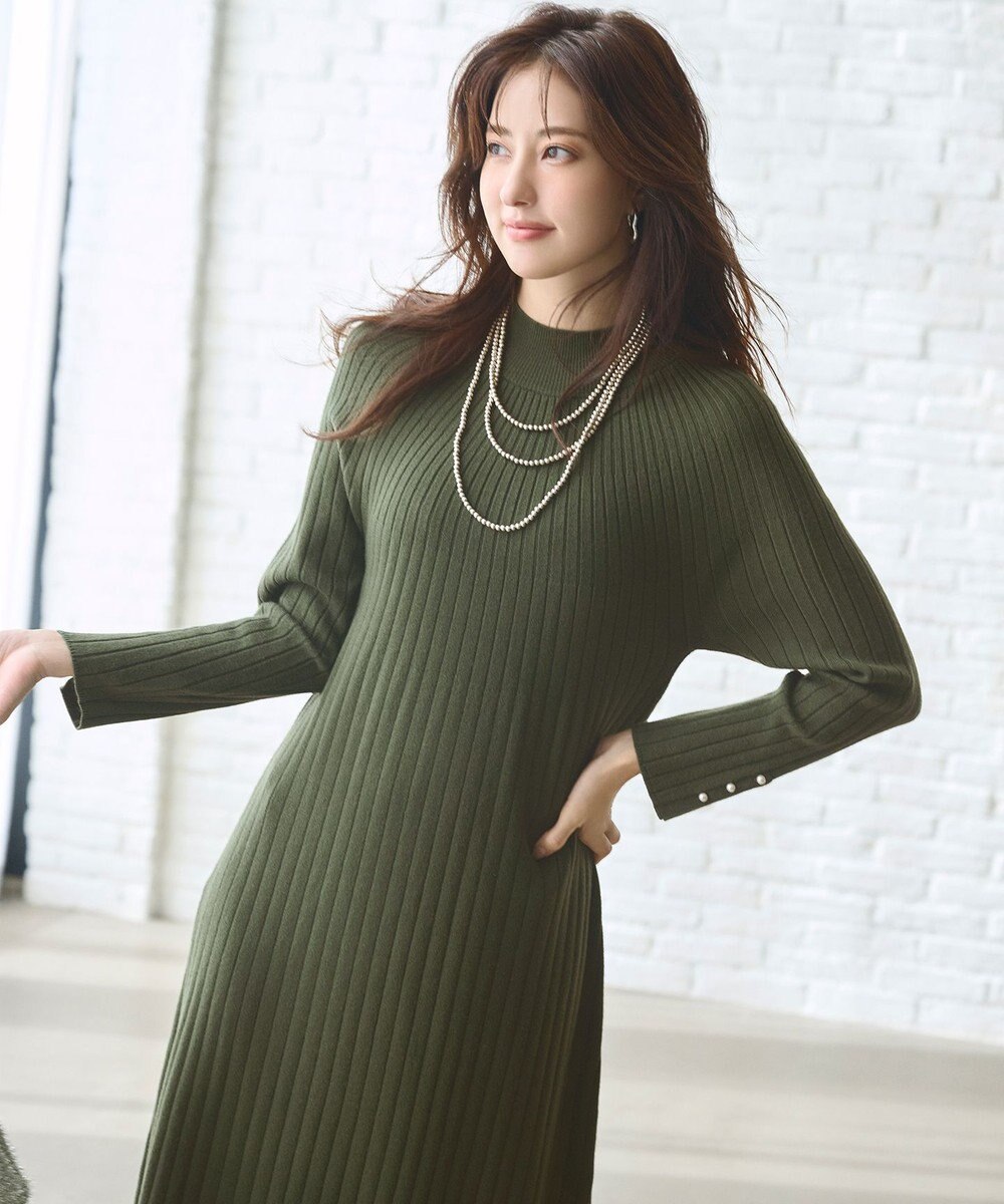 ANY SIS S 【洗える】求心リブニット ワンピース 