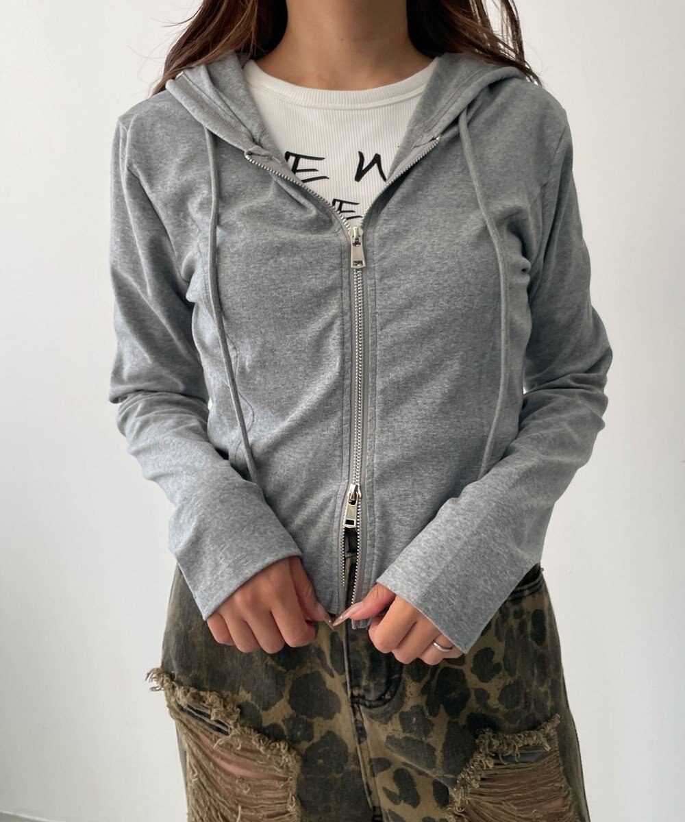 WEGO カーブヘムダブルZIPパーカー 