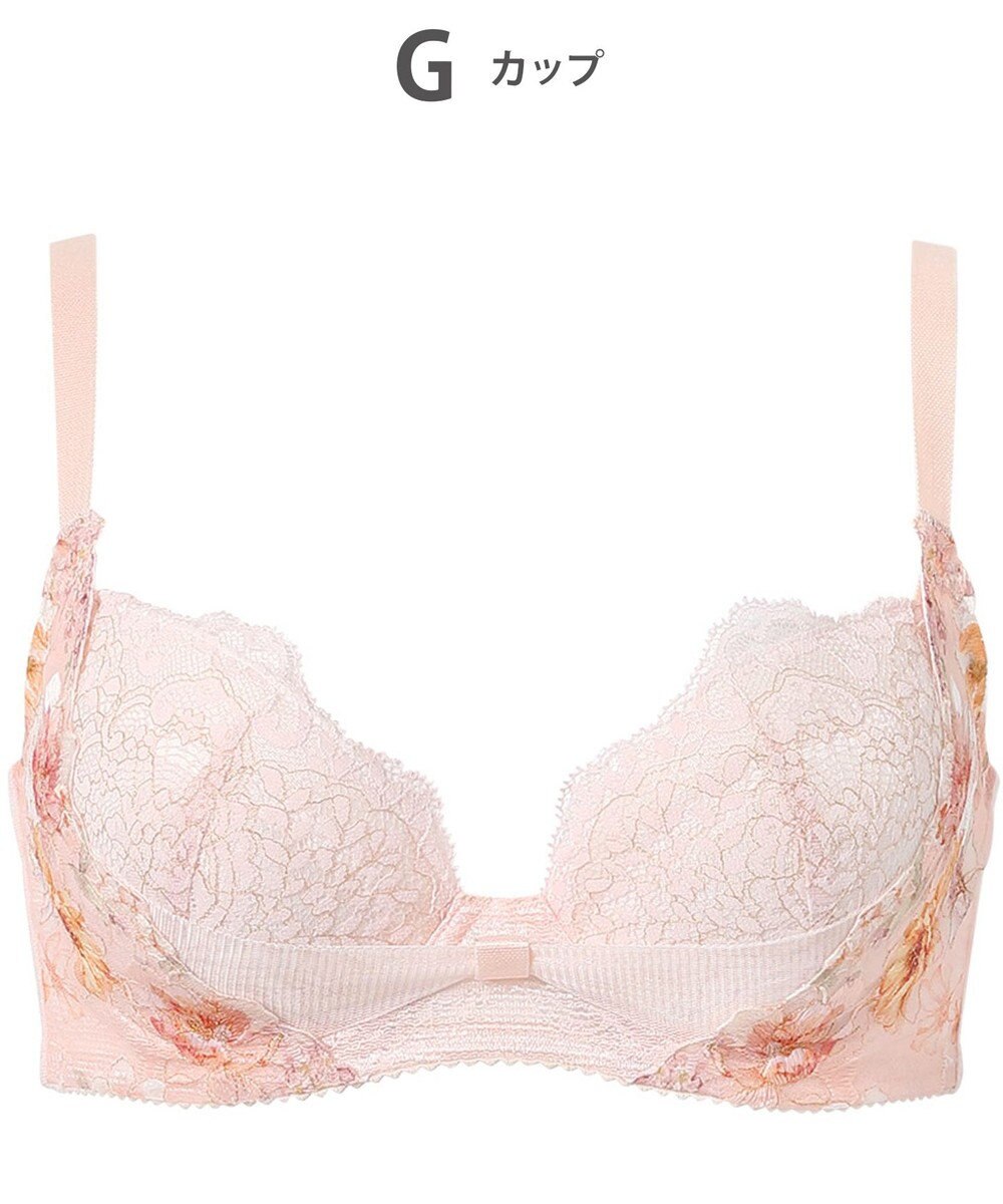 WACOAL ブラジャー 【リボンブラ 脇すっきり】 脇高設計 着やせシルエット 動いても谷間キープ Gカップまで対応 大きいサイズ レディース BXB443 /ワコール 